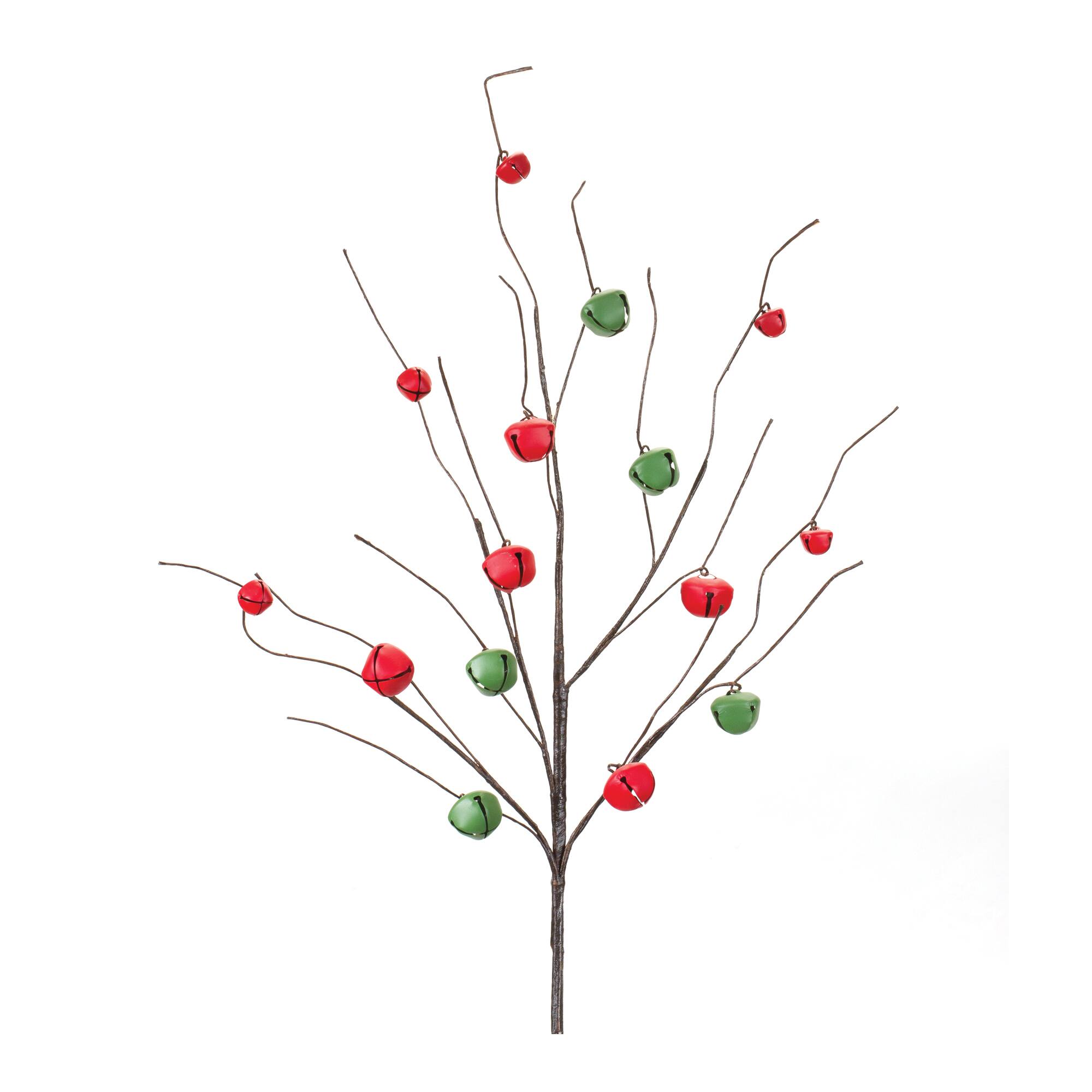 Red & Green Sleigh Bell Twig Branches, 6ct.